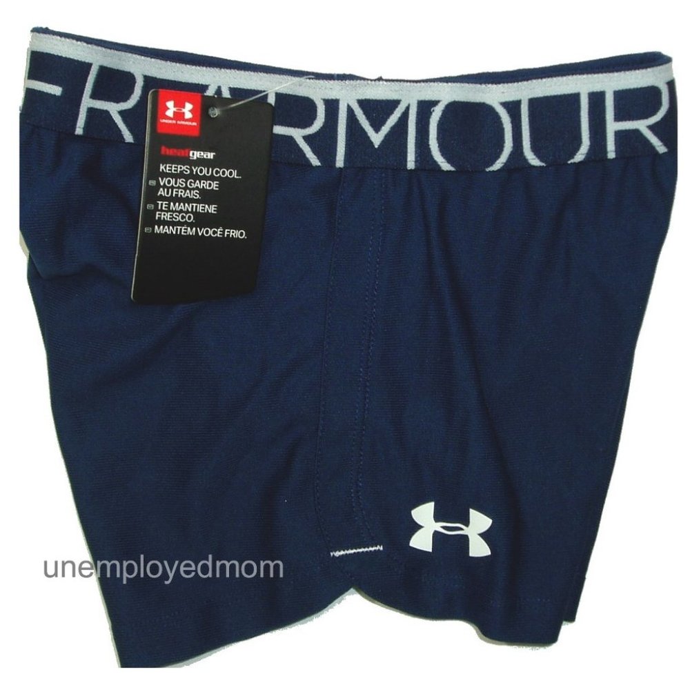 Under Armour Navy Girls Short Athletic Sports Active Wear BTS Gym Cheer PE